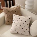 White fluffy ivorycamel polka dot cushion cover 45x45cm living room by Decorbites