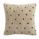 White fluffy ivorycamel polka dot cushion cover 45x45cm living room by Decorbites