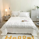 GobekUsa Fresh Flower Embroidered Summer Quilt Set - Lightweight Ruffled Comforter