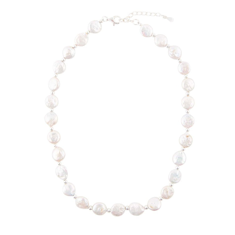 White Fresh Water Pearl Sterling Silver Necklace