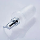 White frosted glass liquid soap dispenser bathroom gold pump by Decorbites