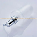 White frosted glass liquid soap dispenser bathroom gold pump by Decorbites