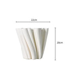 GobekUsa Geometric Ceramic Fold Pattern Flower Vase Decorative Home Ornament