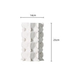 GobekUsa Geometric Ceramic Fold Pattern Flower Vase Decorative Home Ornament