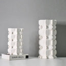 GobekUsa Geometric Ceramic Fold Pattern Flower Vase Decorative Home Ornament