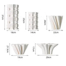 GobekUsa Geometric Ceramic Fold Pattern Flower Vase Decorative Home Ornament