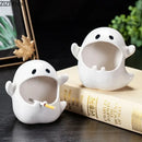 White ghost genie halloween porcelain ashtray desk decor office by Decorbites