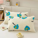 White ginkgo botanical cozy winter plush pillowcase bedroom decor by Decorbites