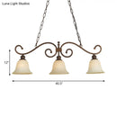 GobekUsa White Glass Bell Pendant Light - Classic Island Lighting with 3 Lights for Dining Room