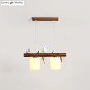 GobekUsa White Glass LED Pendant Light with Resin Bird - Cylinder Restaurant Island Hanging Fixture