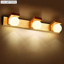 GobekUsa White Glass LED Vanity Light with Wooden Backplate - Simplicity Globe Wall Sconce for Bathroom