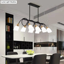 GobekUsa White Glass Tulip Suspension Light – Modern Island Ceiling Fixture for Dining Room
