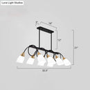 GobekUsa White Glass Tulip Suspension Light – Modern Island Ceiling Fixture for Dining Room