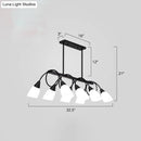 GobekUsa White Glass Tulip Suspension Light – Modern Island Ceiling Fixture for Dining Room