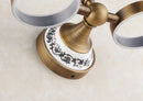 GobekUsa Brass Toothbrush Holder with 2 Cups Bathroom Accessories Wall Mounted Holder
