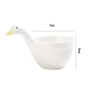 White goose ceramic snack bowl kitchen sauce dish with handle by Decorbites