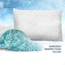 GobekUsa Cooling Shredded Sponge Memory Foam Pillow - Medium Firm Support