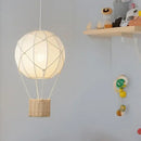 GobekUsa Hot Air Balloon Chandeliers - Handmade Rattan Fabric Kids Room Lamps