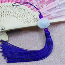 White jade lotus pink tassel decorative pendant living room decor by Decorbites