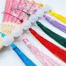 White jade lotus pink tassel decorative pendant living room decor by Decorbites