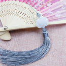 White jade lotus pink tassel decorative pendant living room decor by Decorbites