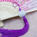 White jade lotus pink tassel decorative pendant living room decor by Decorbites
