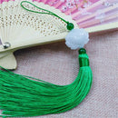 White jade lotus pink tassel decorative pendant living room decor by Decorbites