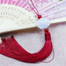 White jade lotus pink tassel decorative pendant living room decor by Decorbites