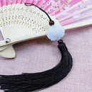 White jade lotus pink tassel decorative pendant living room decor by Decorbites