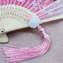 White jade lotus pink tassel decorative pendant living room decor by Decorbites