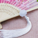 White jade lotus pink tassel decorative pendant living room decor by Decorbites