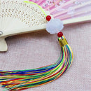 White jade lotus pink tassel decorative pendant living room decor by Decorbites