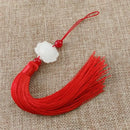 White jade lotus pink tassel decorative pendant living room decor by Decorbites