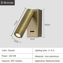 GobekUsa Bedroom Wall Lamp Surface Spotlight Indoor Reading Sconce Lights