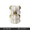 GobekUsa Ceramic Vase: Lemon/carambola Design for Aesthetic Room Decor & Floral Arrangement
