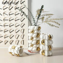 GobekUsa Ceramic Vase: Lemon/carambola Design for Aesthetic Room Decor & Floral Arrangement