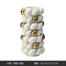 GobekUsa Ceramic Vase: Lemon/carambola Design for Aesthetic Room Decor & Floral Arrangement