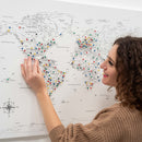 World Map on Canvas - White