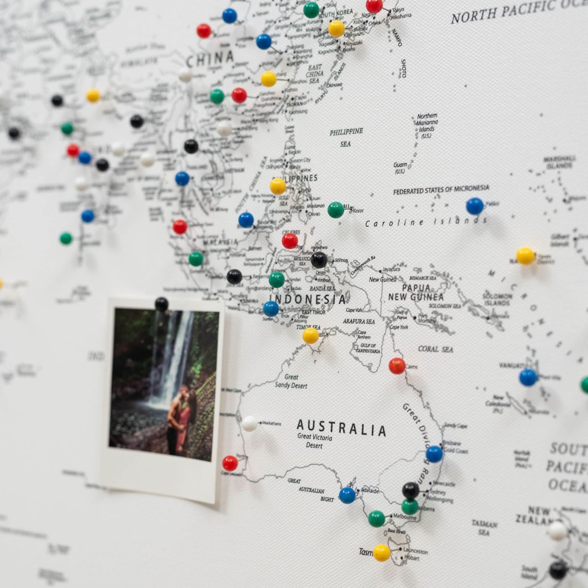 World Map on Canvas - White, photo 9 of 14