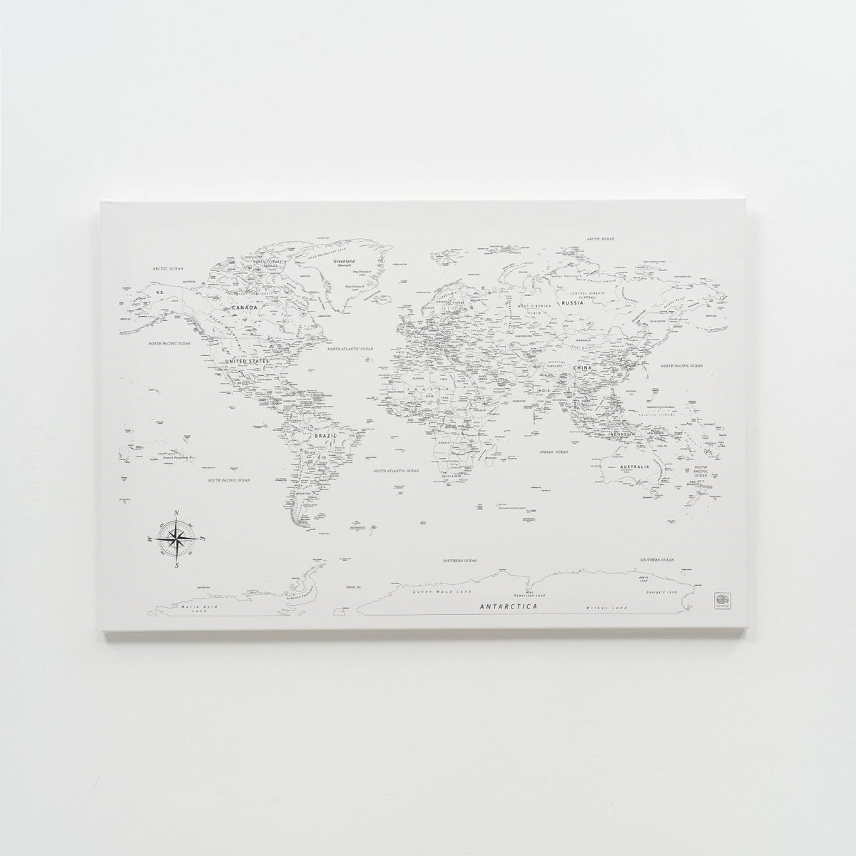 World Map on Canvas - White, photo 10 of 14