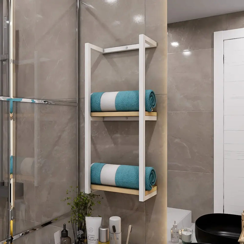2-Tier Bathroom Shelf, Towel Storage for Bathroom