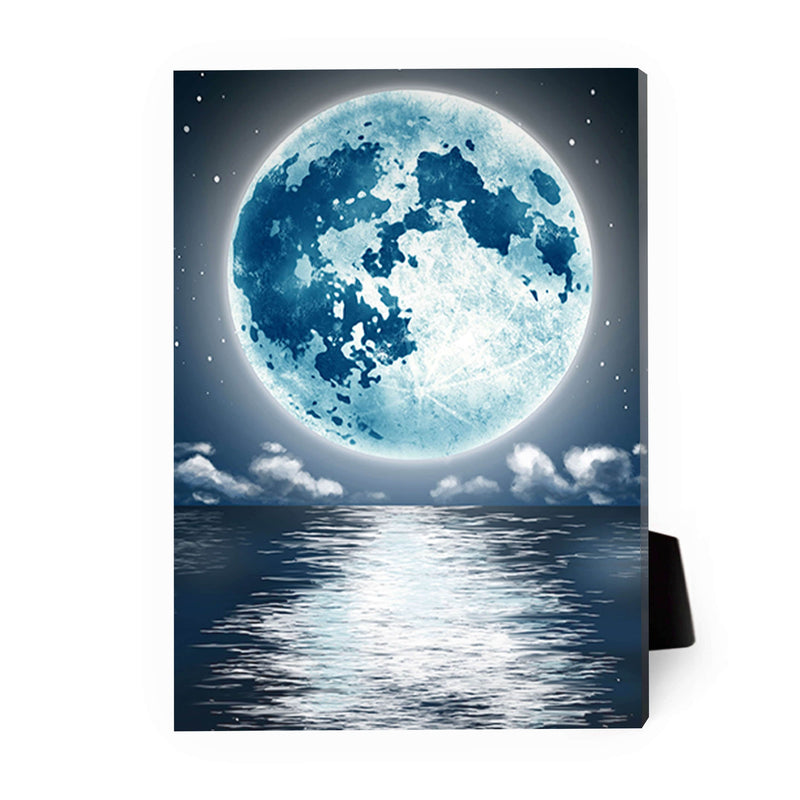 White Moon Desktop Canvas