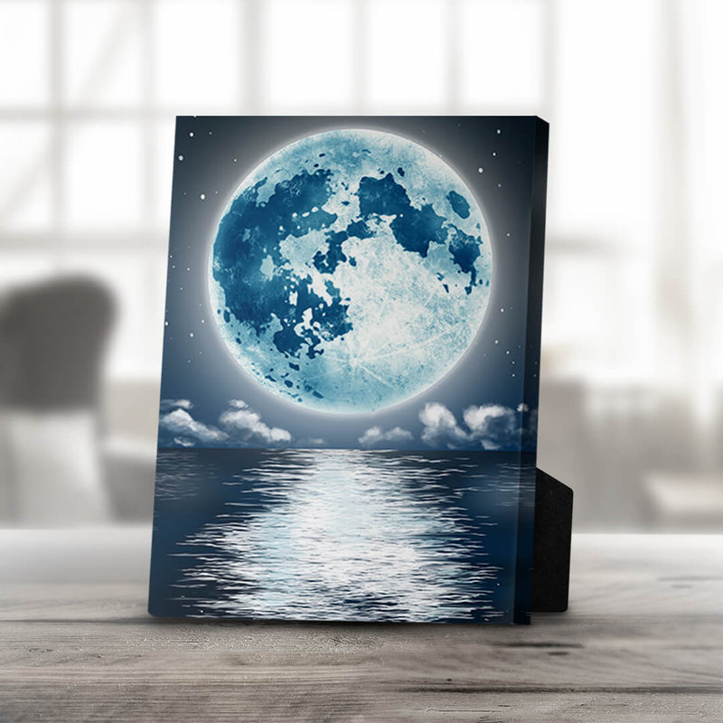 White Moon Desktop Canvas