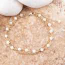 White Mother of Pearl Golden Chain Bracelet