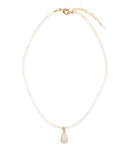 White Mother of Pearl Tear Drop Golden Pendant Necklace