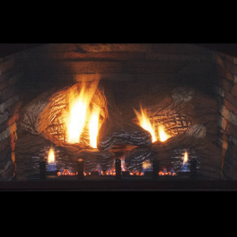 White Mountain Hearth VAIL 26" Vent-Free Propane/Natural Gas Fireplace With Outer Frame, Hood, Louvers & Log Set (SAK42581)