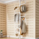 GobekUsa Clothing Storage Hanging Rail Coat Rack for Bedroom and Living Room