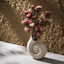 GobekUsa Conch Ceramic Vase for Aesthetic Desk Decor and Flowers Arrangement