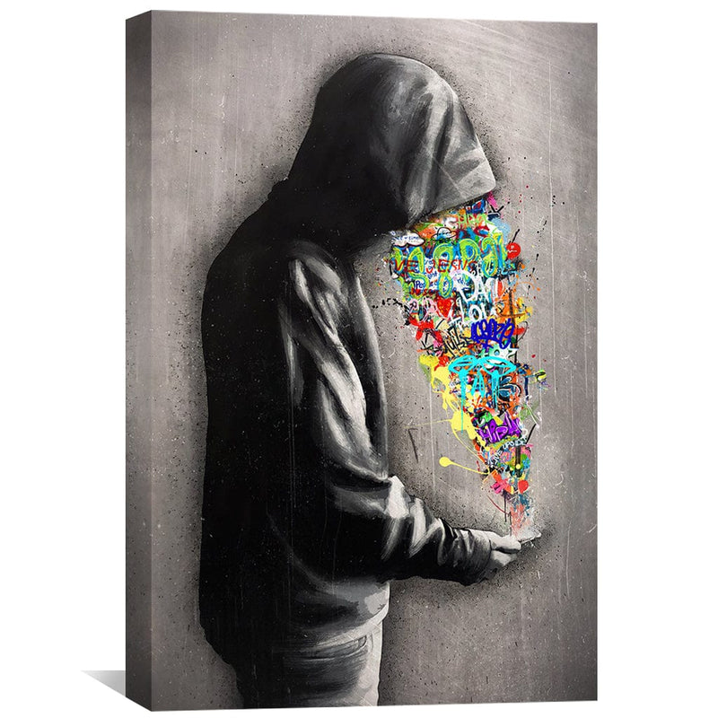 White Noise Graffiti Canvas