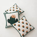 White & orange cactus embroidery throw pillow cover living room decor by Decorbites